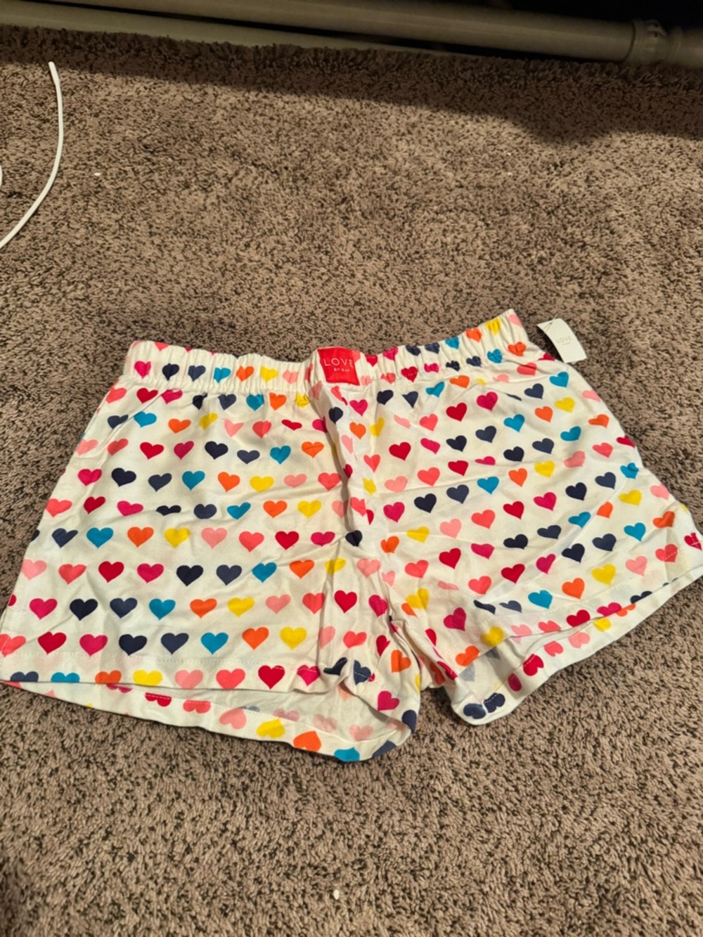 GAP Pajama Shorts with Multicolored Heart Print